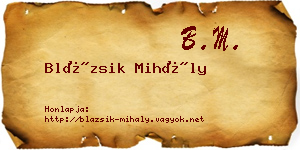 Blázsik Mihály névjegykártya